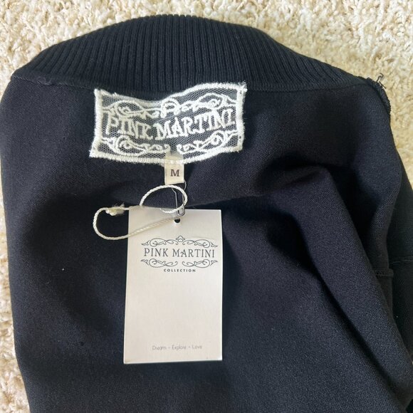 Pink Martini Black Turtleneck Sweater Medium Elegant Fitted Chic NWT - Picture 6 of 7